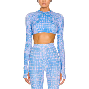 Alex Perry Vibrant Blue Deren Crop Top Size US 4/ UK 8