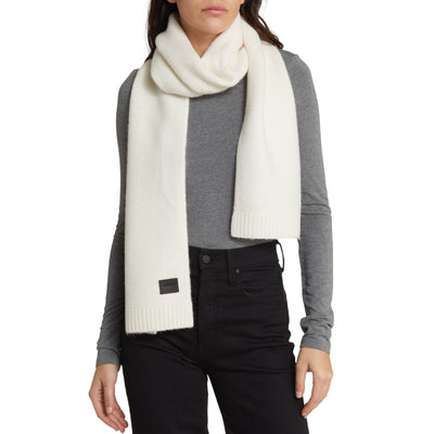 Allsaints Cozy Cream Brushed Knit Scarf