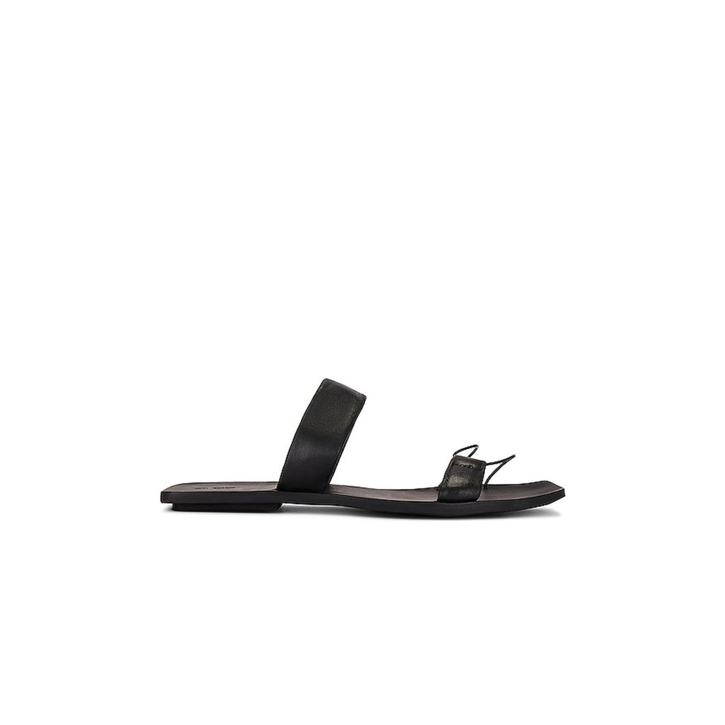 St. Agni 'Kim' Black Faux Leather Slide Size 6