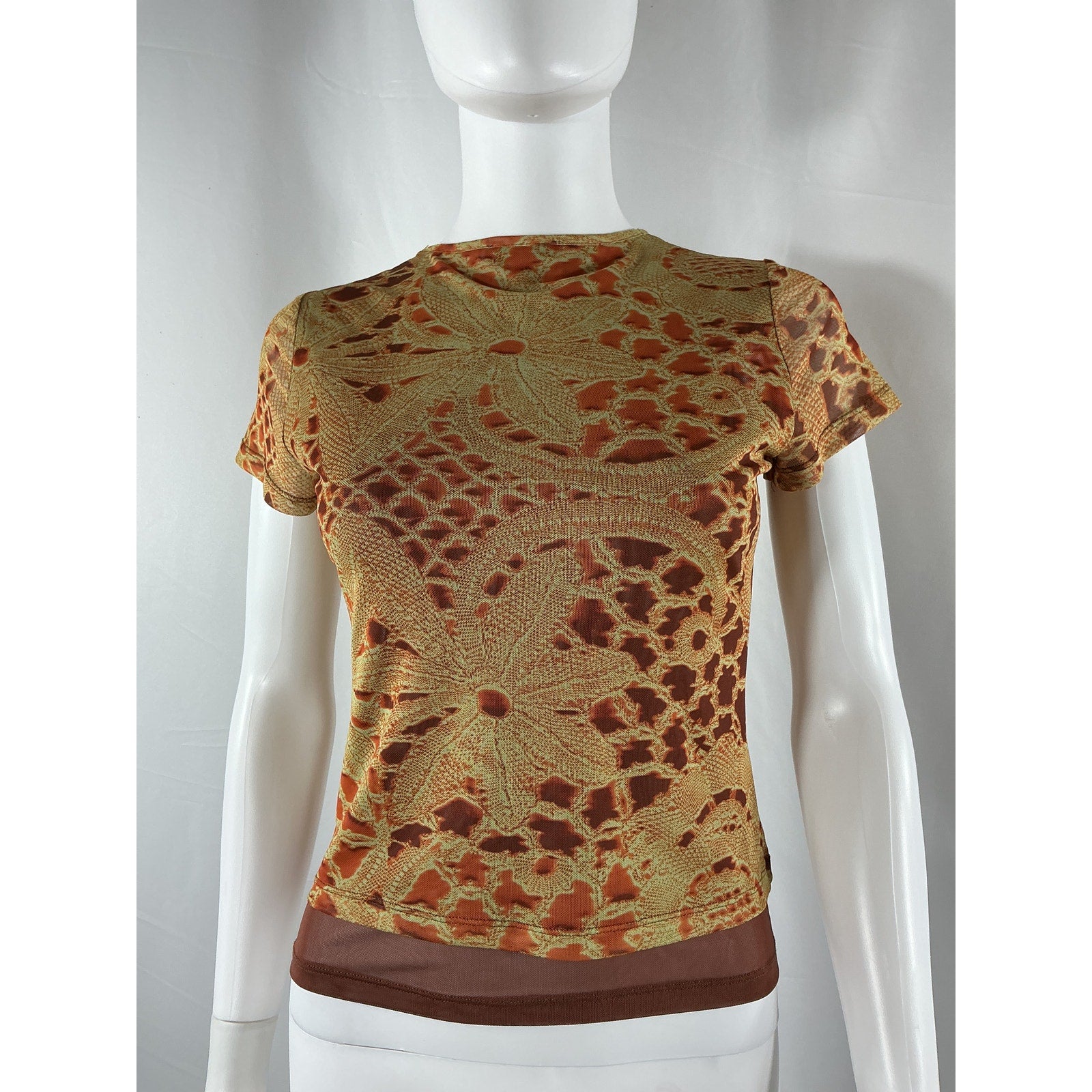 Miaou Orange Polyester Mini Tee Size M