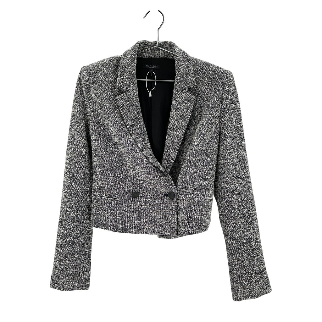 Rag & Bone 'Josie' Grey Cotton Italian Tweed Blazer Size 2