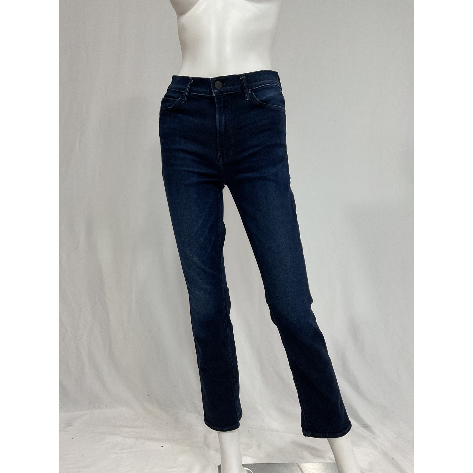 Mother 'The Mid' Black Rise Dazzler Ankle Denim Jeans Size 27