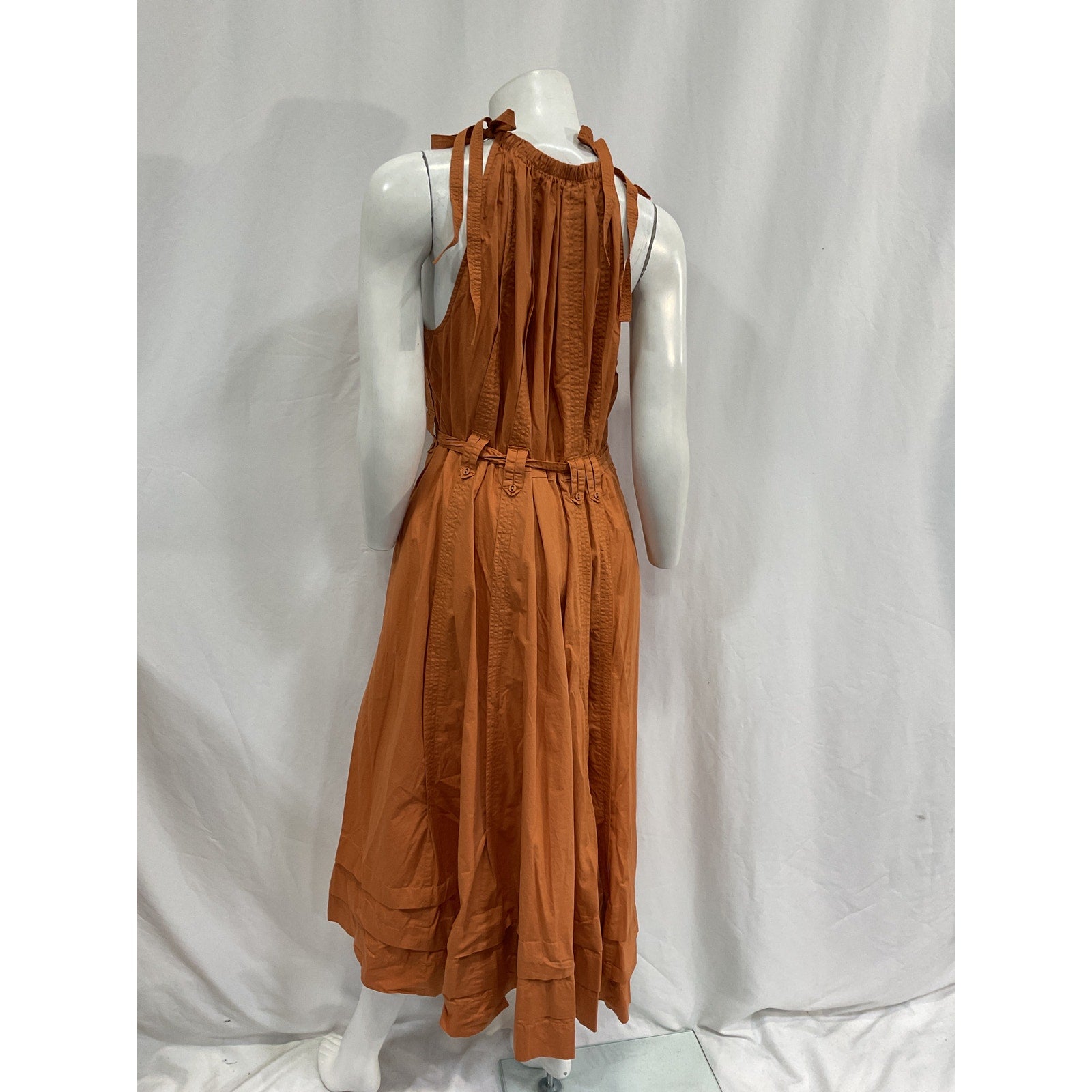 Ulla Johnson 'Joni' Brown Cotton Belted Poplin Midi Dress Size 14
