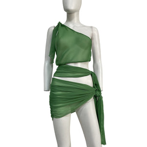 Tularosa Sheer Green Ina Dress Size M