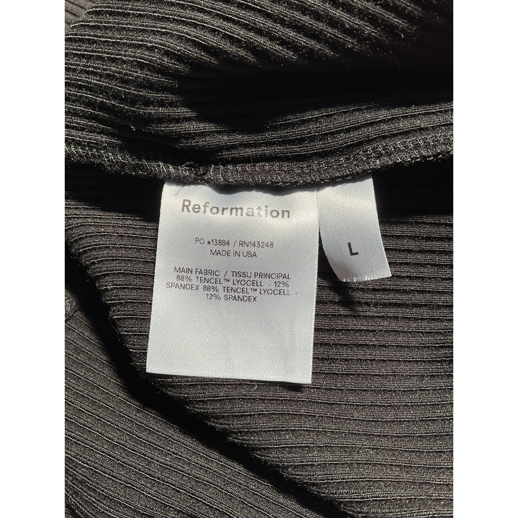 Reformation 'Cassi' Black Tencel Lyocell Knit Dress Size L