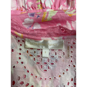 LoveShackFancy Floral Pink Party Bash Kari Mini Dress Size 2