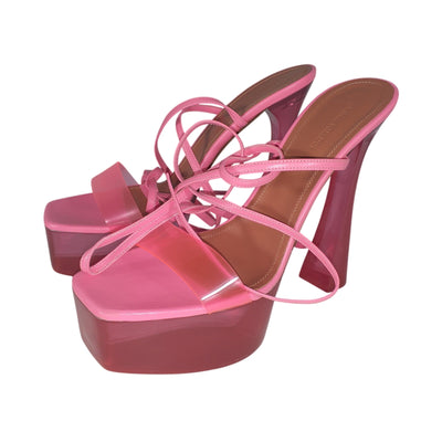 Amina Muaddi Pvc Pink Sita Platform Sandals Size IT 40 / US 10