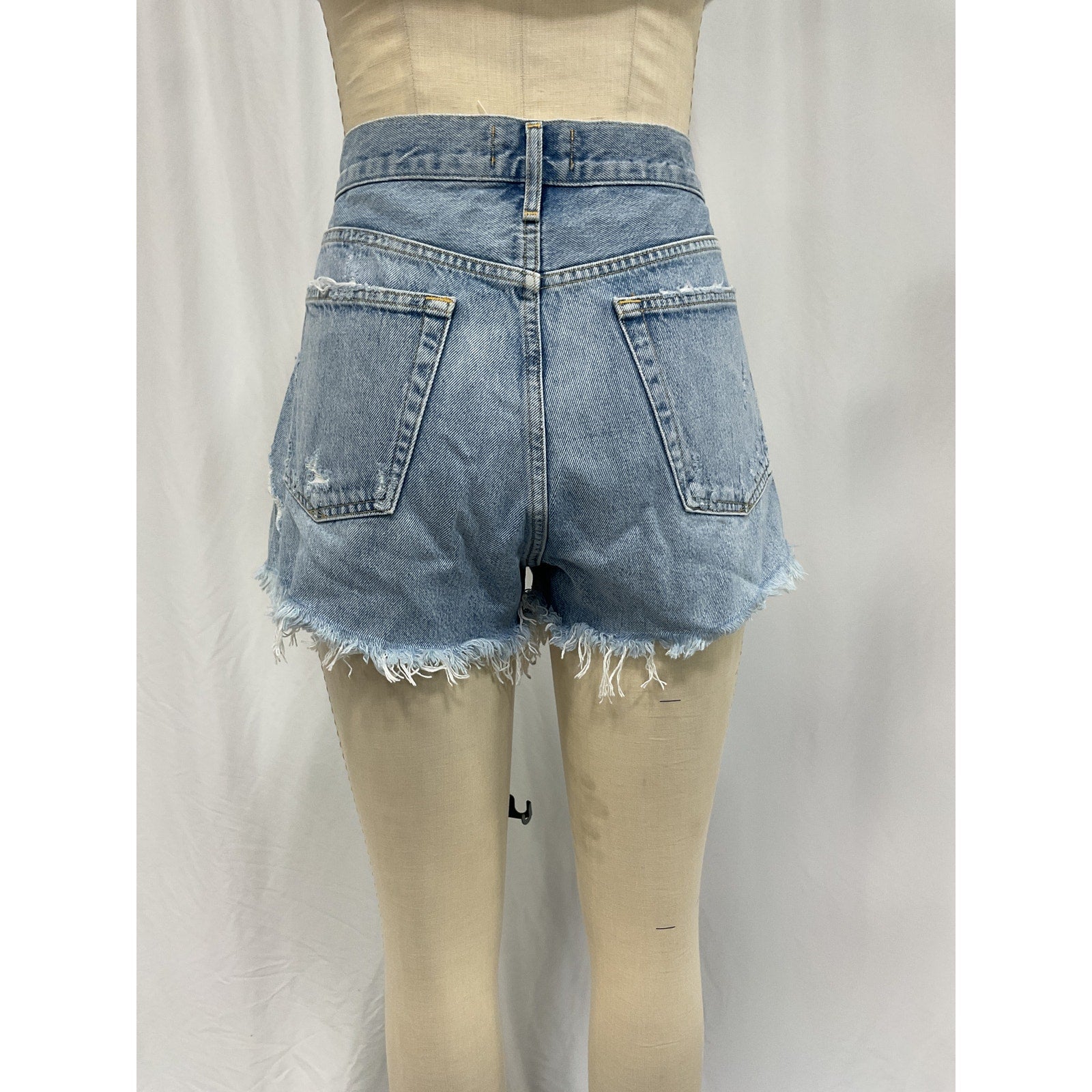 Agolde 'Parker' Blue Cotton Vintage Cut Off Short Size 29