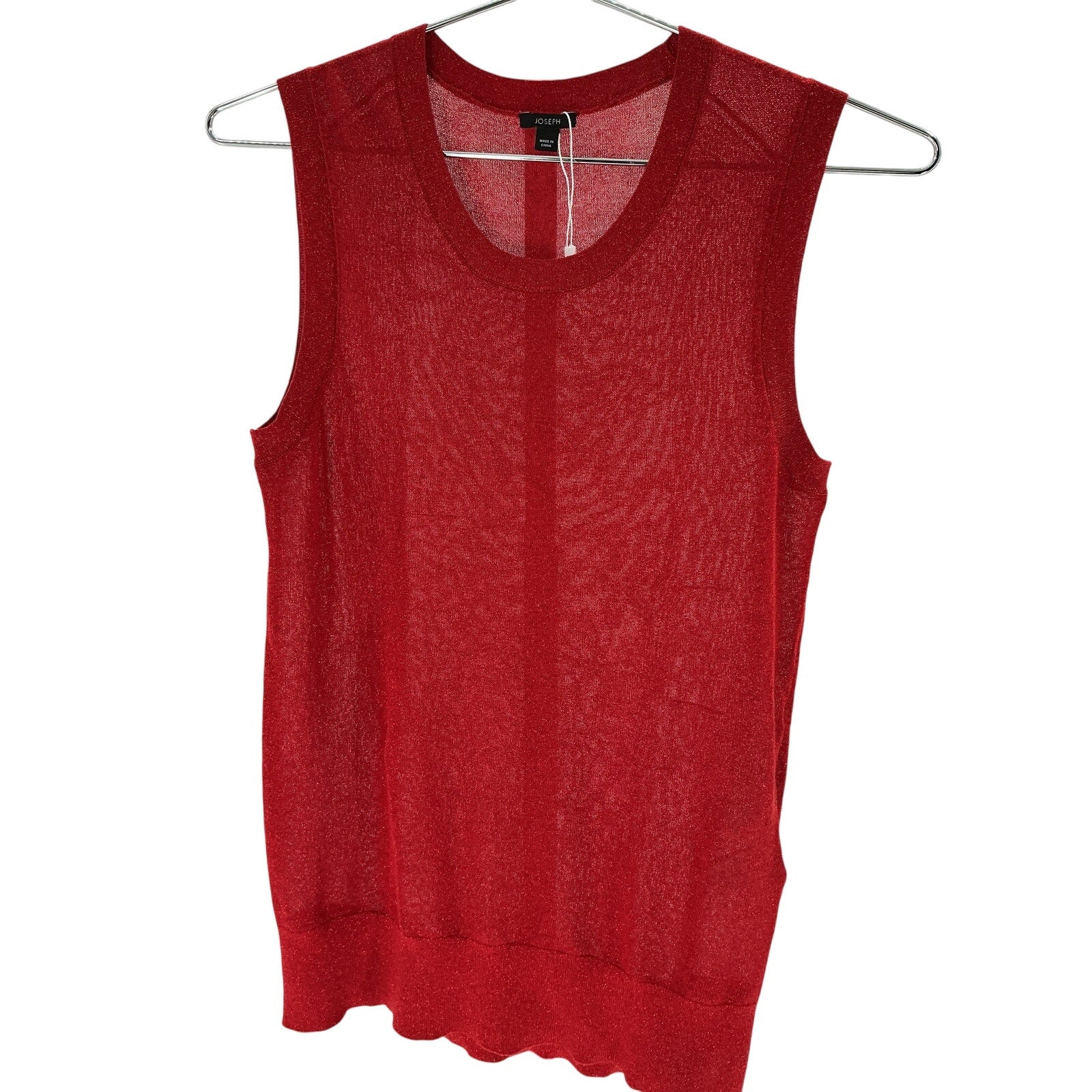 Joseph 'Lurex' Red Viscose Tank Top Size S