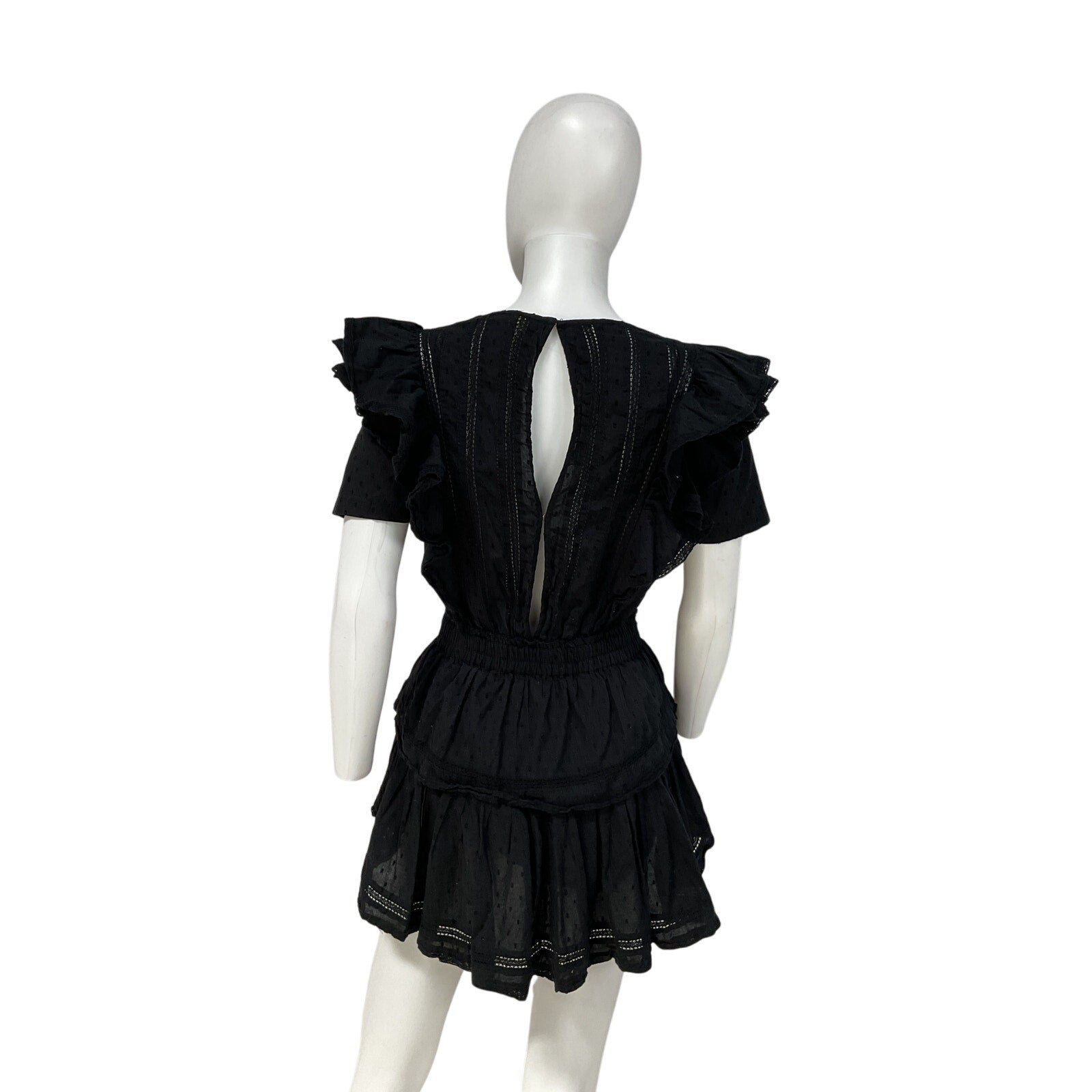Loveshackfancy 'Natasha' Black Cotton Mini Dress Size P