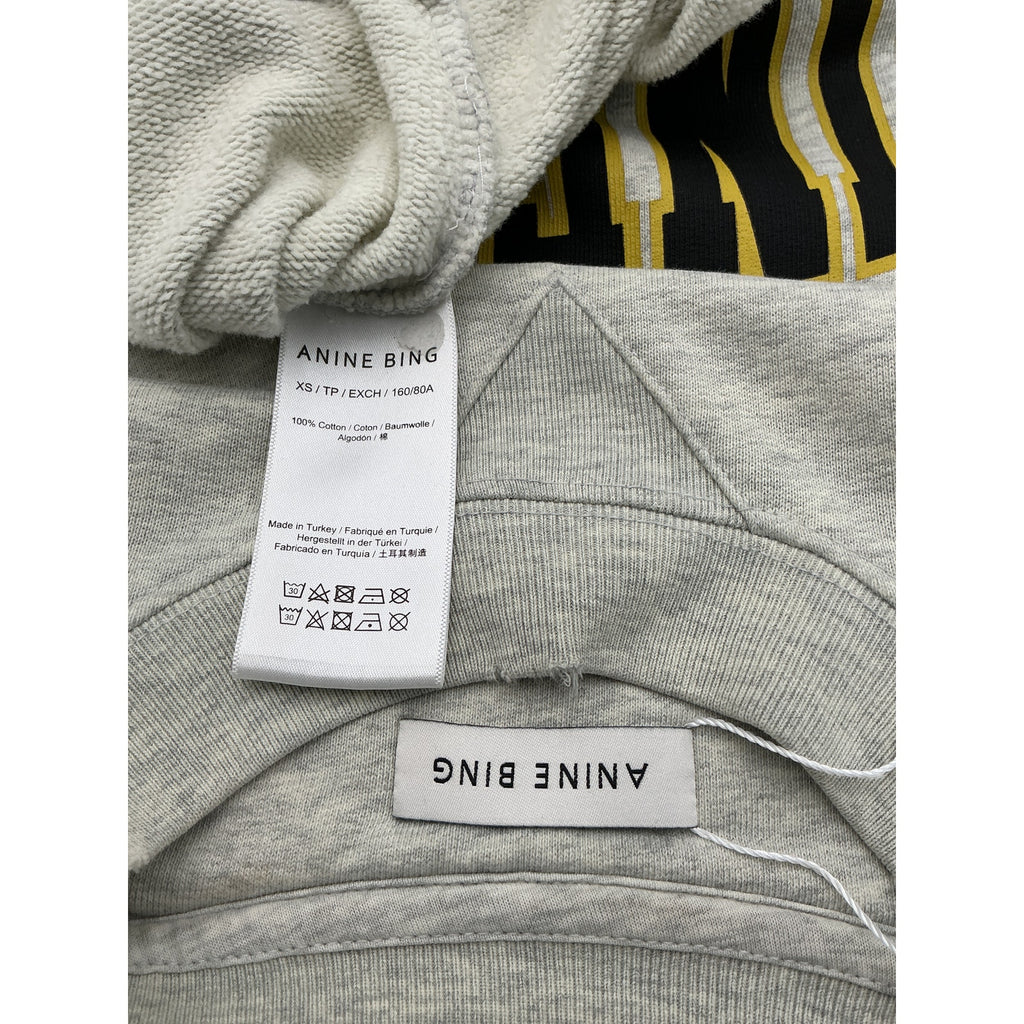 Anine Bing 'Jaci' Grey Cotton Sweatshirt Size XS