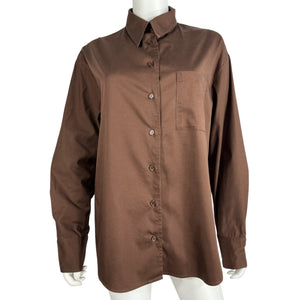 Reformation Oversized Brown Will Shirt Size M