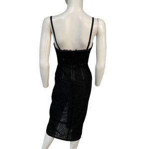 Simkhai Elegant Black Bustier Midi Dress Size XS