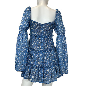 Majorelle Floral Blue Ailish Mini Dress Size S