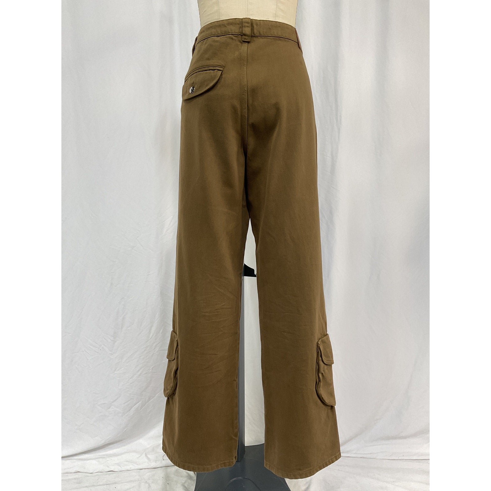 Helsa Straight Leg Brown Cotton Workwear Pants Size L