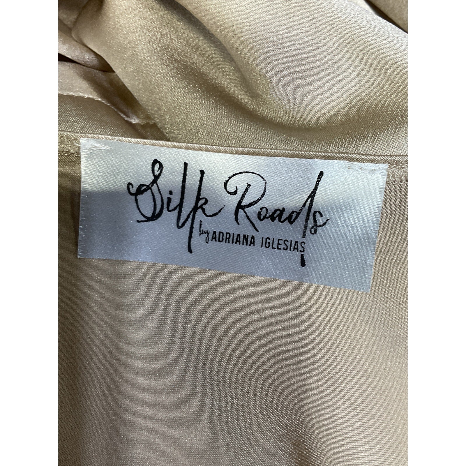 Adriana Iglesias 'Iiria' Gold Charmeuse Top Size S