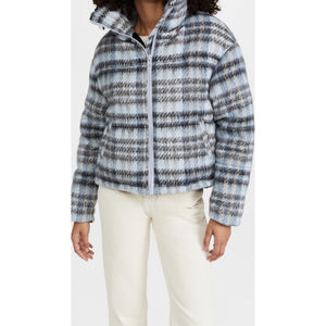 Apparis 'Josh' Blue Qulited Plaid Faux Fur Jacket Size S