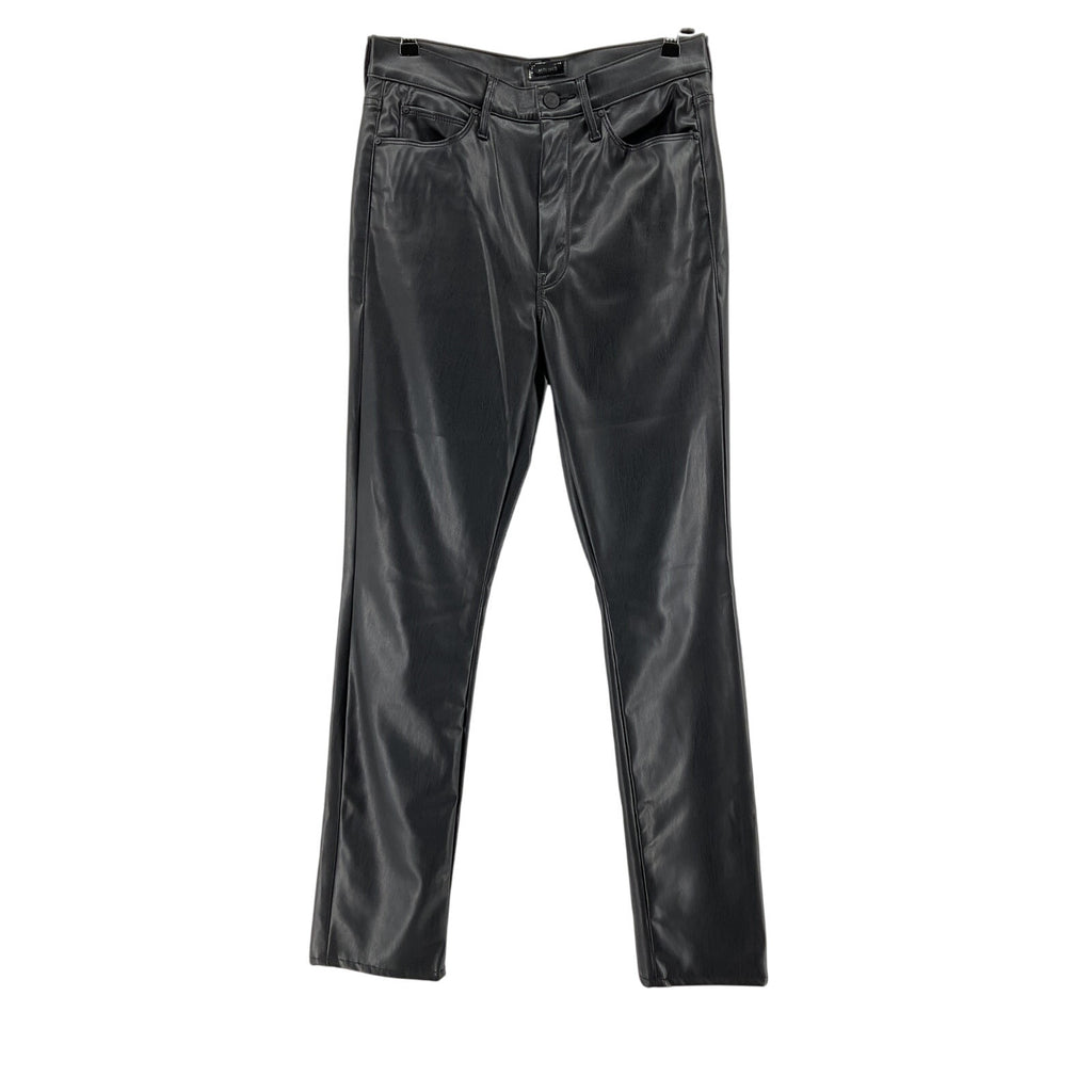Mother 'The Dazzler' Black Polyurethane Skimp Pant Size 28