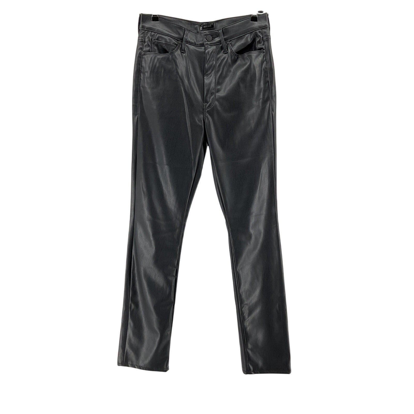 Mother 'The Dazzler' Black Polyurethane Skimp Pant Size 28