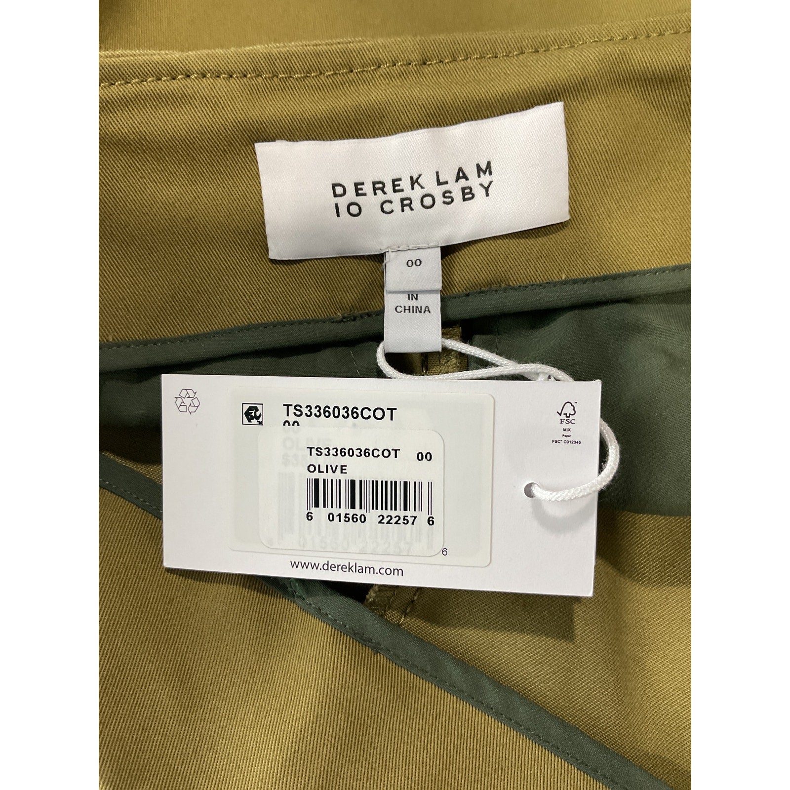 Derek Lam 'Yolie' Green Cotton Cargo Skort Size 00 - NWT