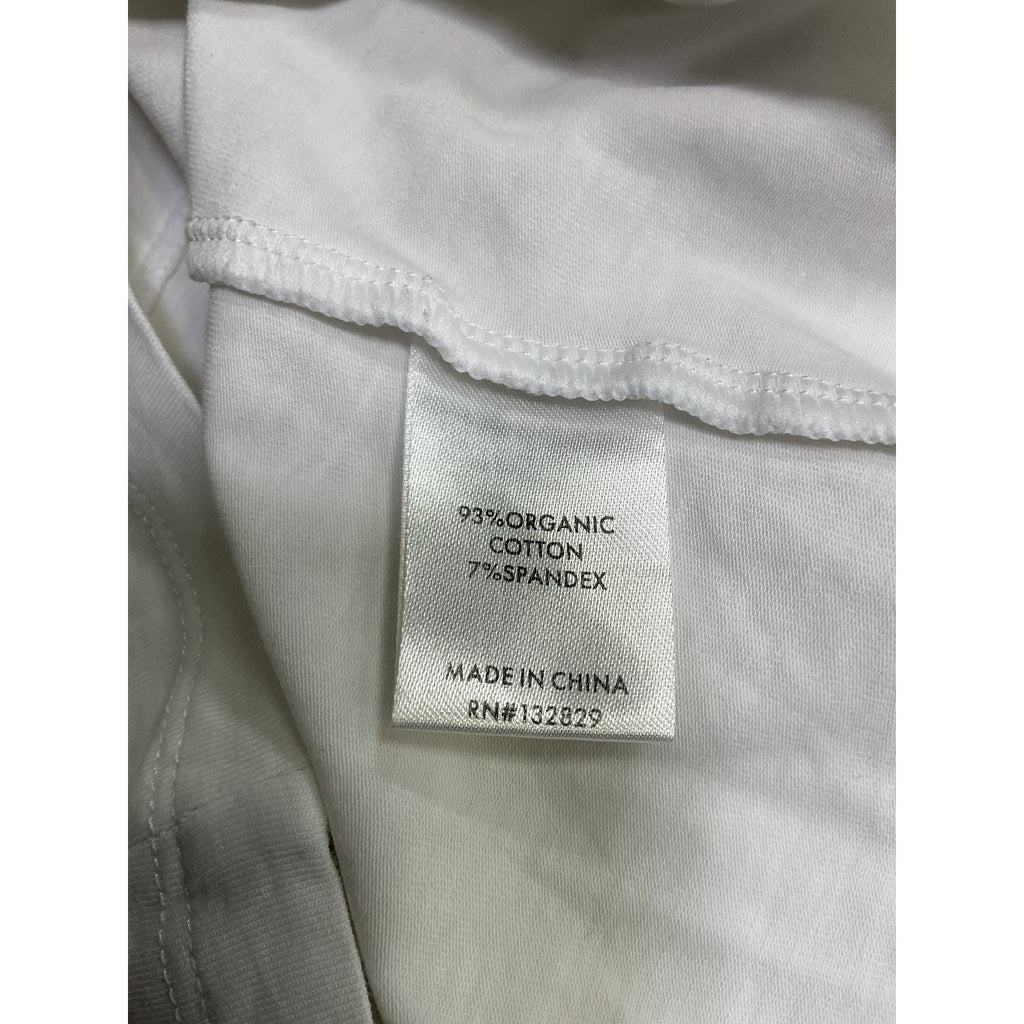 Helsa Jersey Cropped Turtleneck White Cotton Tank Top Size S