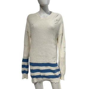 Retrofête Distressed White W Marina Devin Sweater Size S