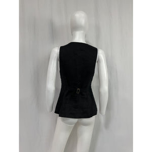 Reformation 'Aspen' Black Linen Top Size 2