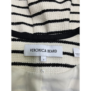 Veronica Beard 'Foster' White Cotton Cotton Blend Tweed Dickey Jacket Size 2