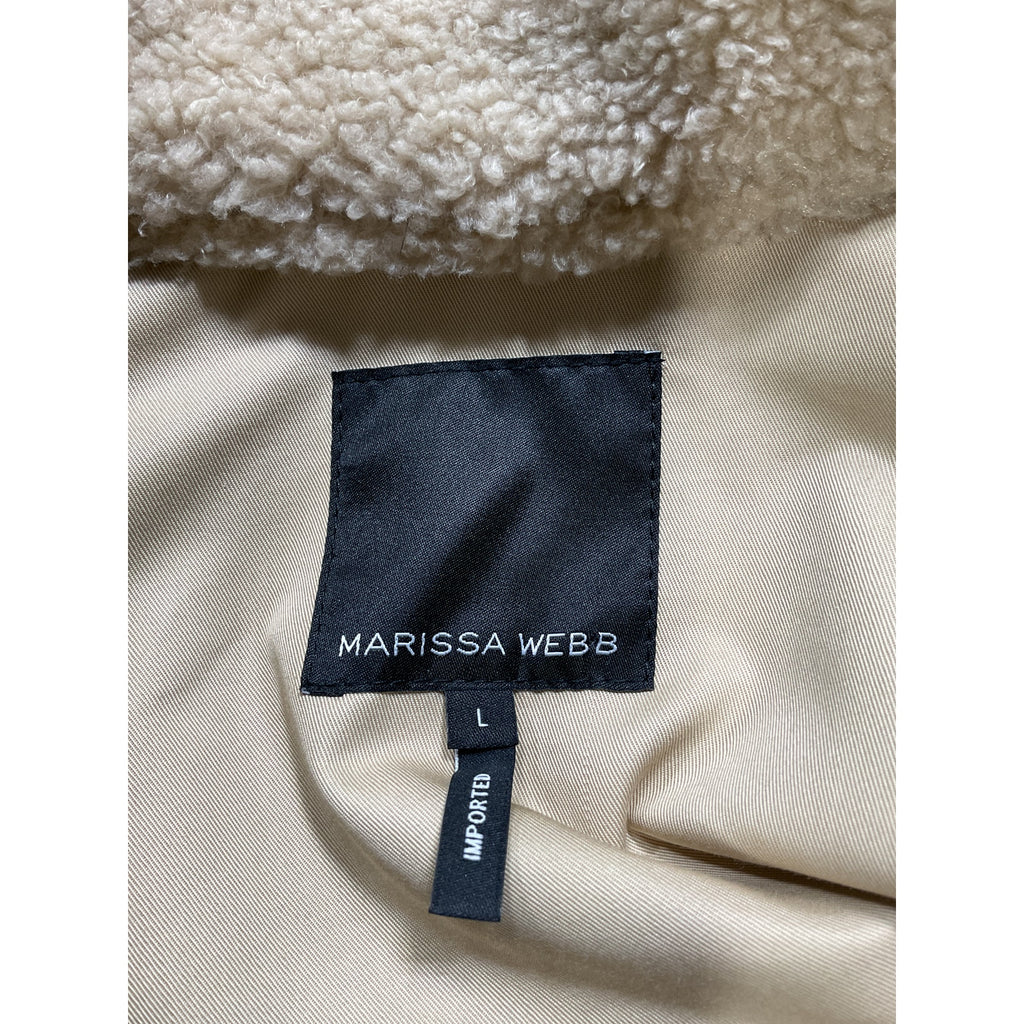 Marissa Webb 'Frankie' Beige Faux Shearling And Canvas Vest Size L
