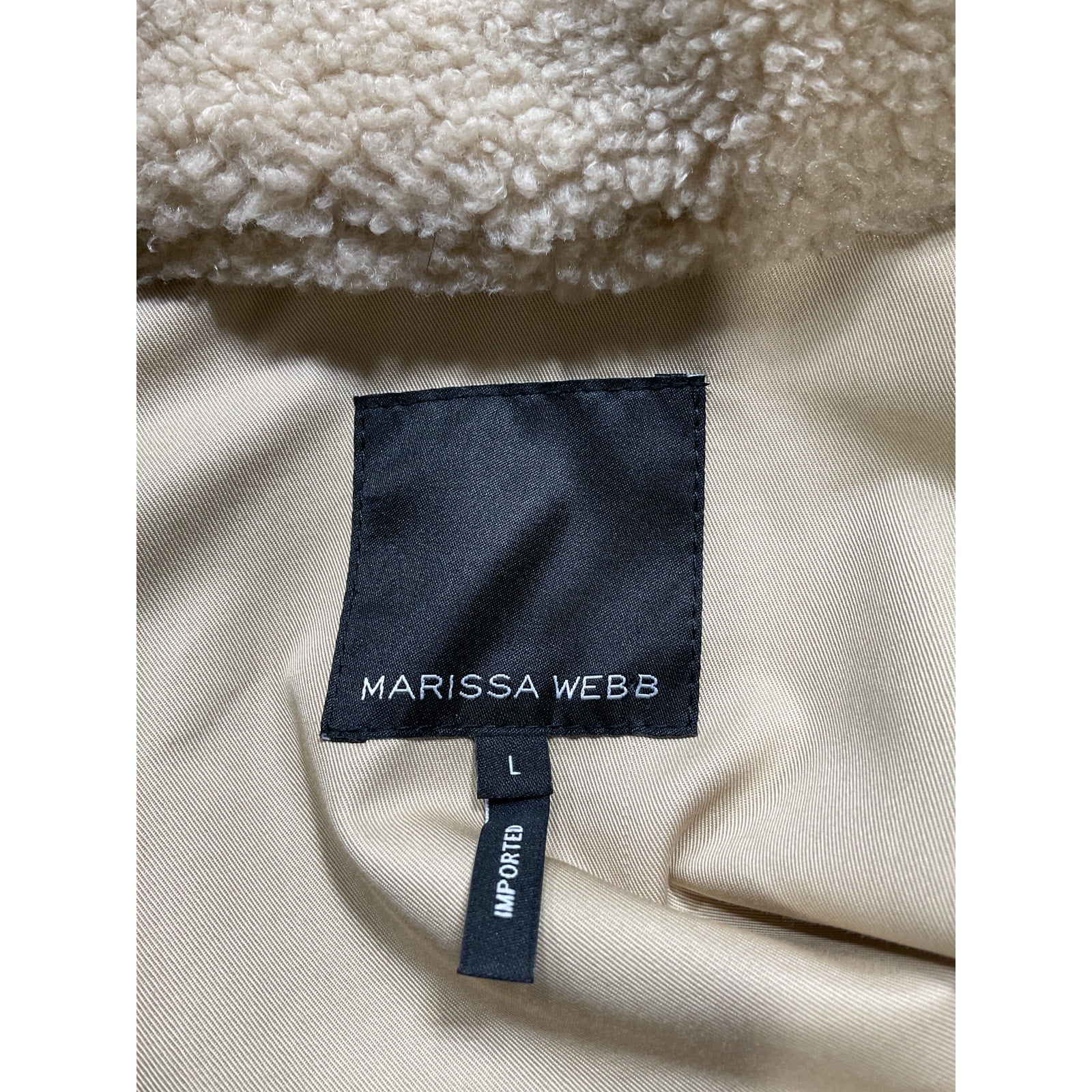 Marissa Webb 'Frankie' Beige Faux Shearling And Canvas Vest Size L