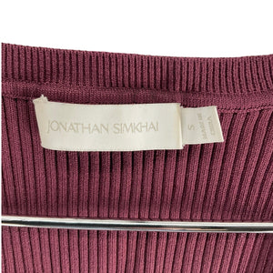 Simkhai Ribbed Burgundy Sashi Tank Top Size S