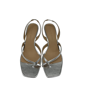 Veronica Beard 'Merrit' Silver Leather Heel Size 10M