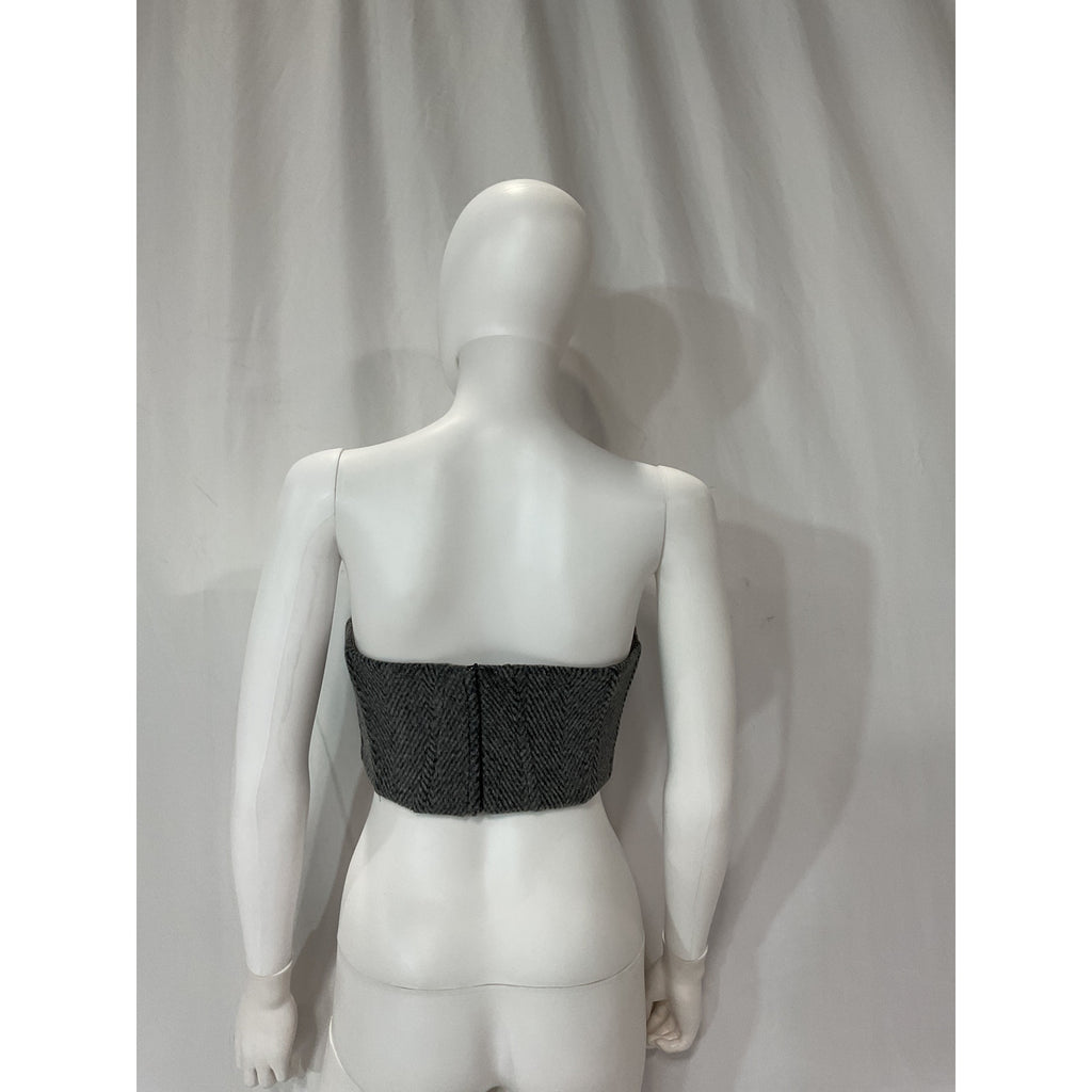 Giuseppe Di Morabito 'Bustier' Grey With Rose Blouse Top Size S