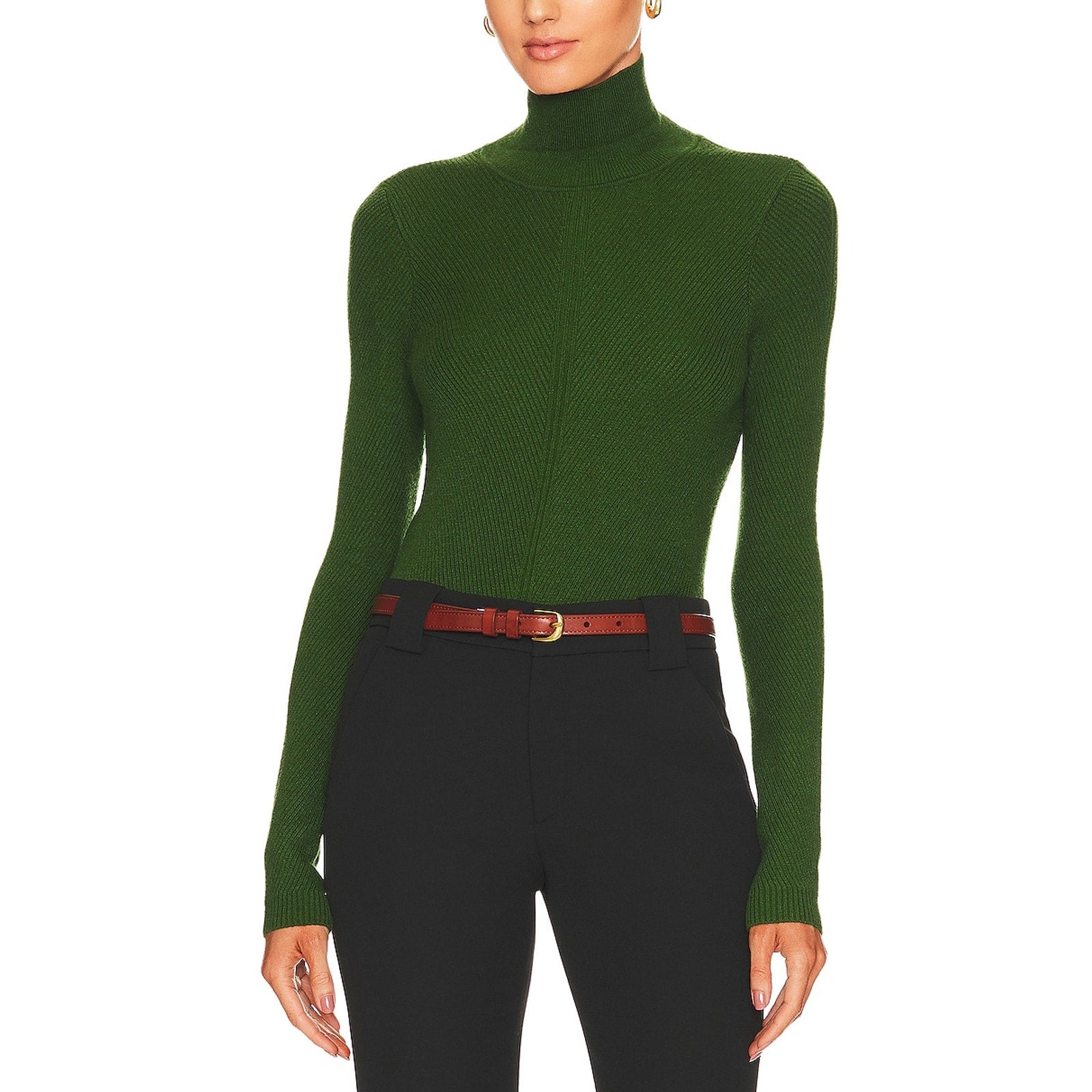House Of Harlow 1960 'Peyton' Green Nylon Turtleneck Sweater Size S