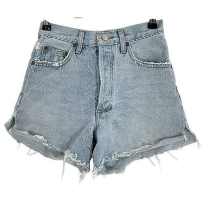 AGOLDE Distressed Blue Dee Shorts Size 24