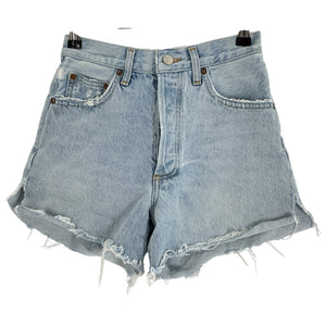 AGOLDE Distressed Blue Dee Shorts Size 24