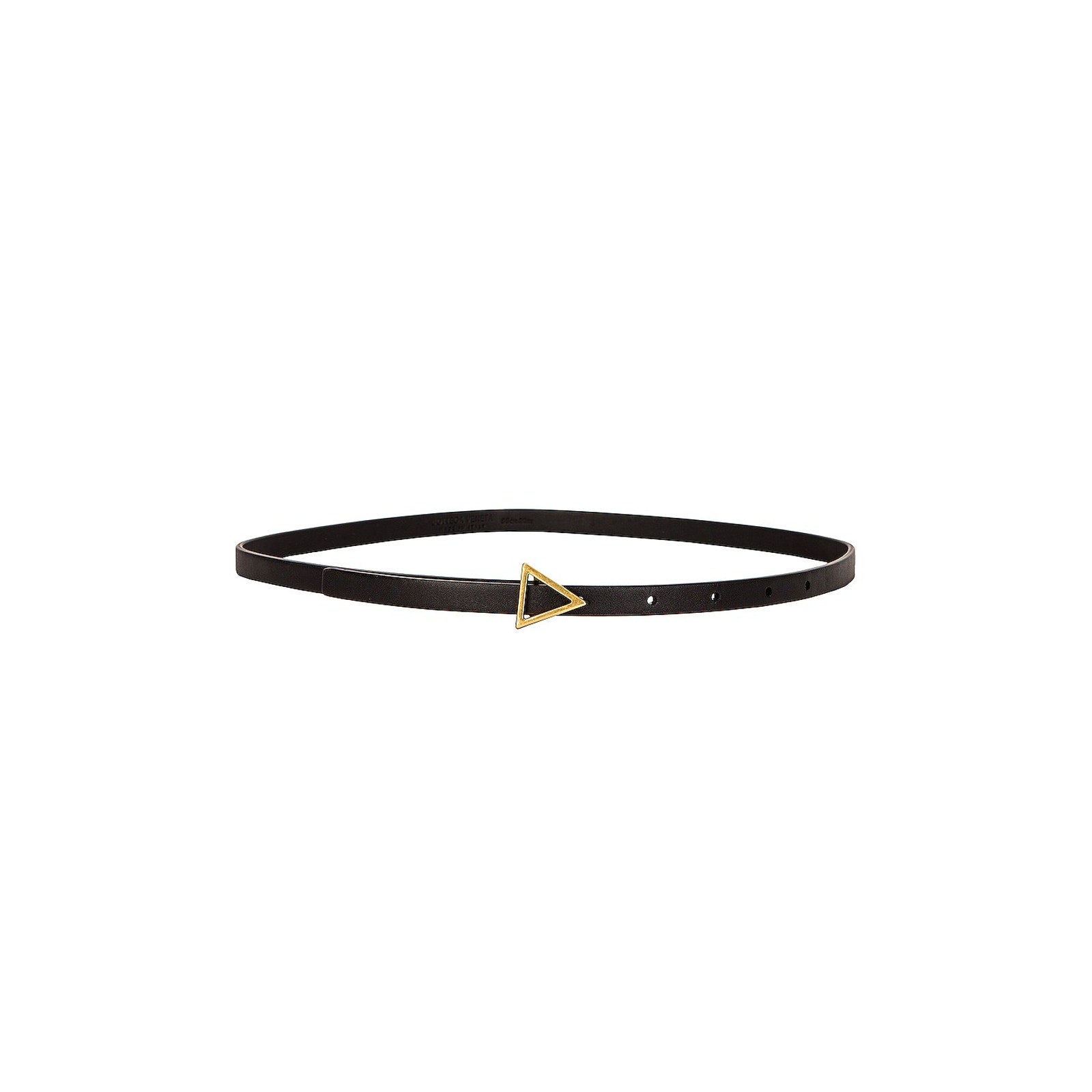 Bottega Veneta 'Triangle' Black Leather Skinny Belt Size 65