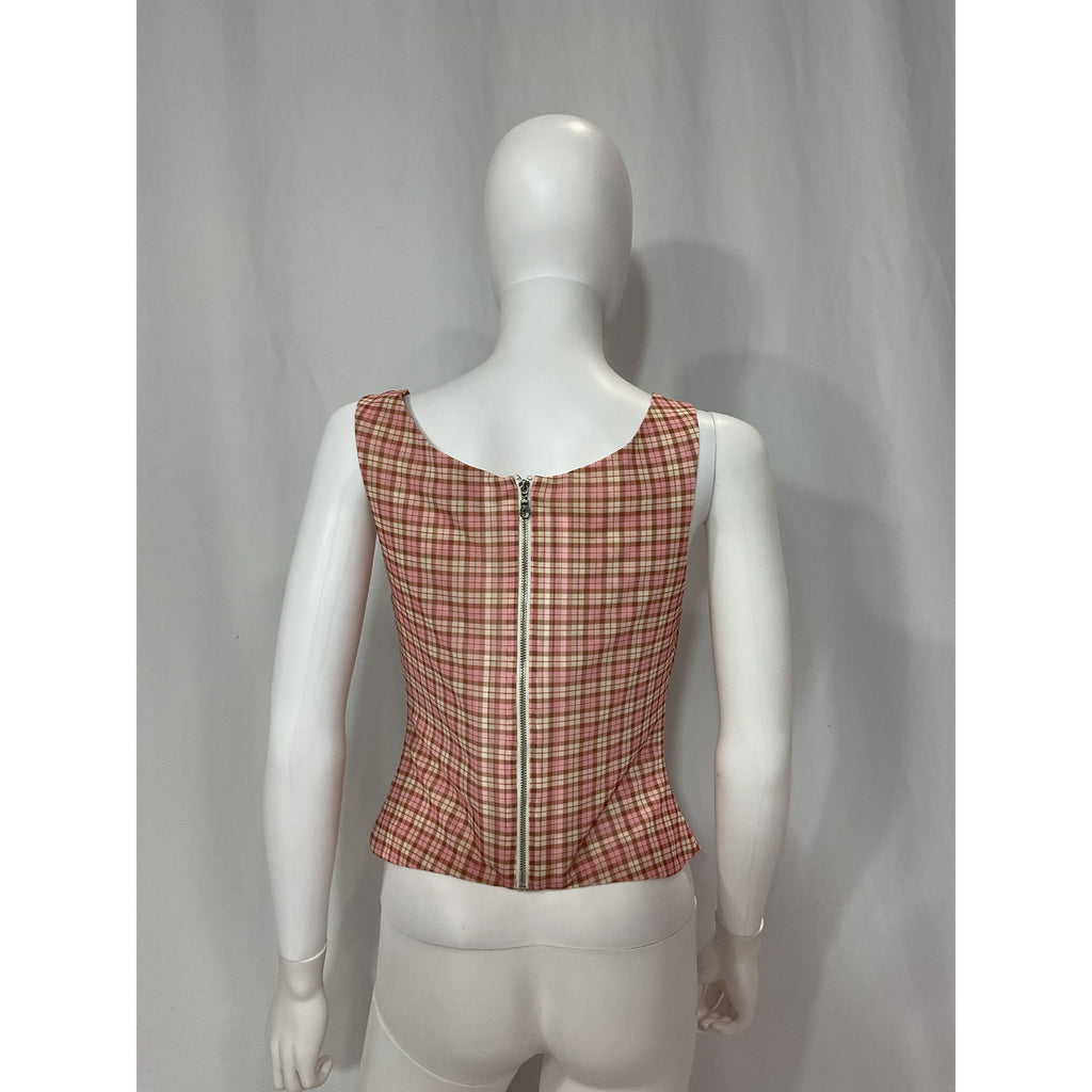 Miaou 'Imogene' Pink Corset Cowl Neck Top Size M