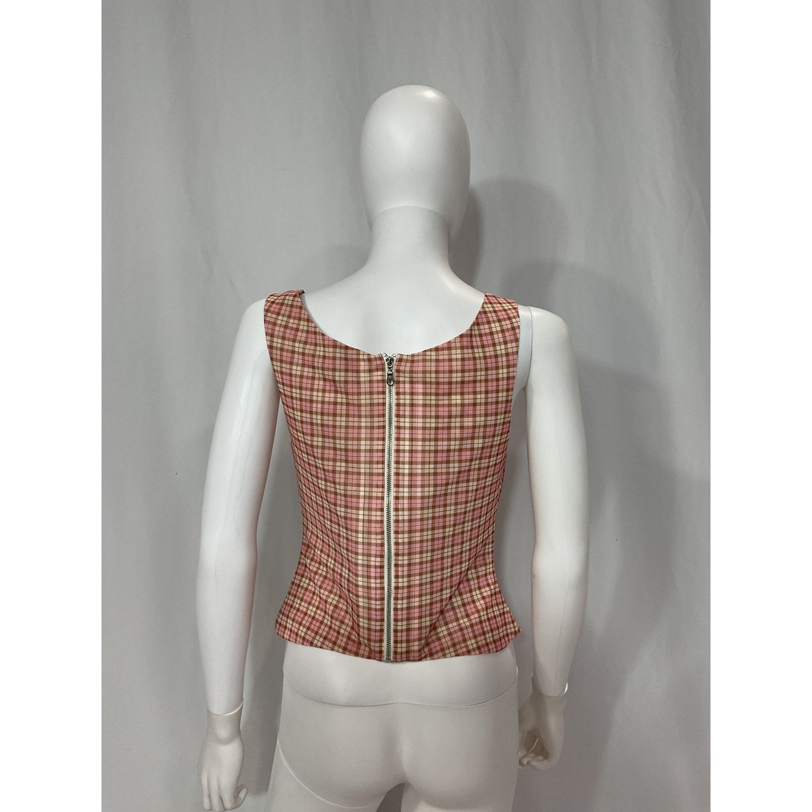 Miaou 'Imogene' Pink Corset Cowl Neck Top Size M