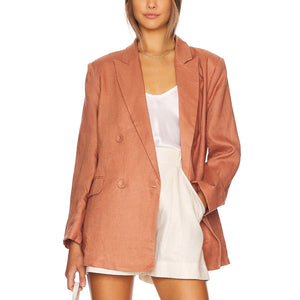 Bardot Double-Breasted Terracotta Boyfriend Blazer Size XS