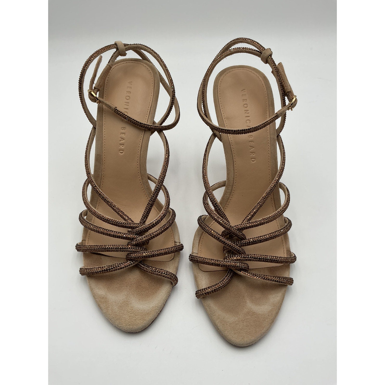 Veronica Beard 'Aneesha' Tan Leather Heel Sandal Size 8