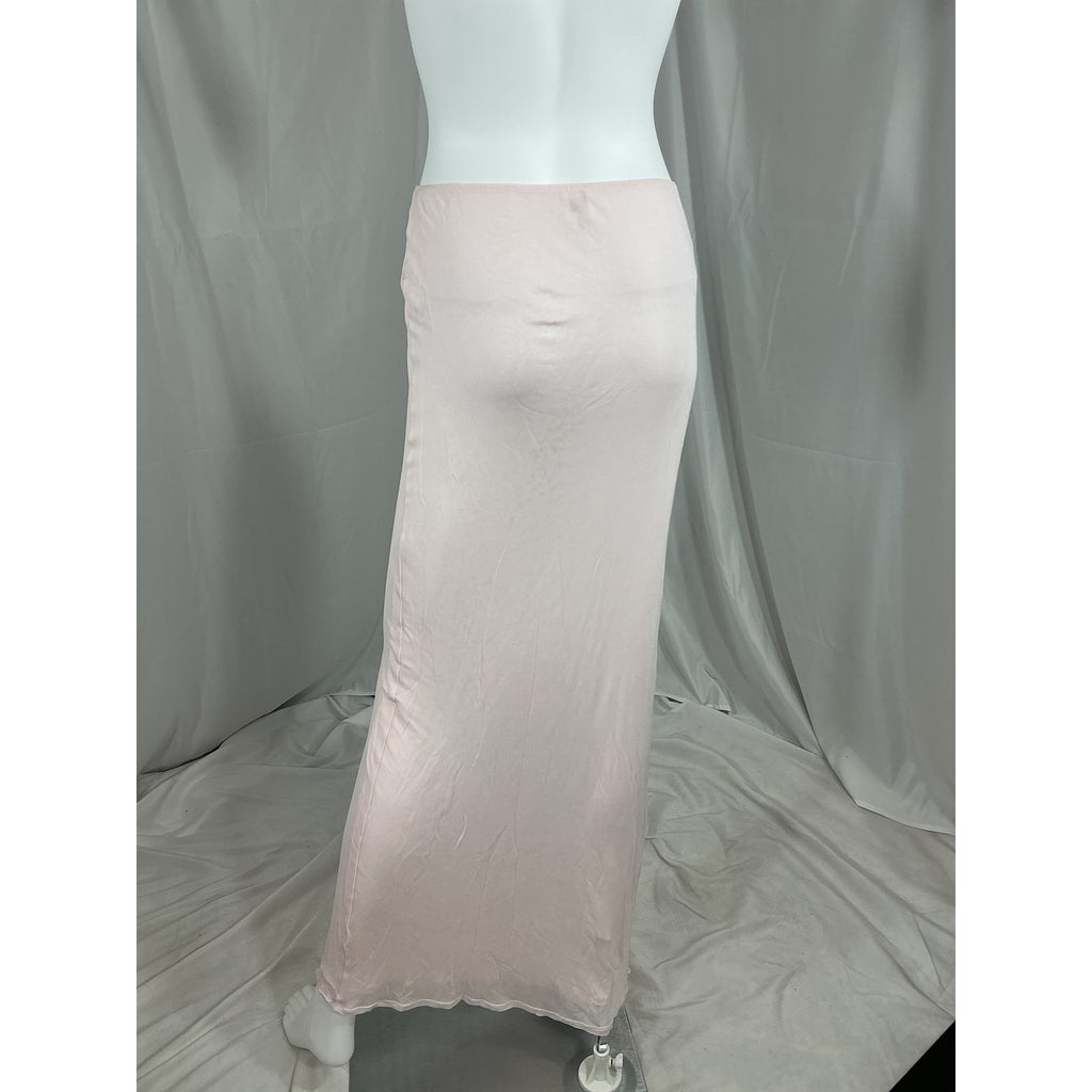 Helsa Sheer Knit Pink Viscose Layered Maxi Skirt Size XS