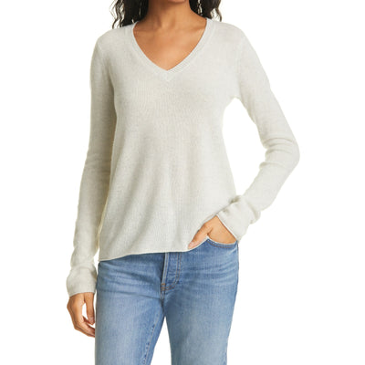 Atm Anthony Thomas 'Melillo' White Cashmere Cashmere V-Neck Sweater Size XS