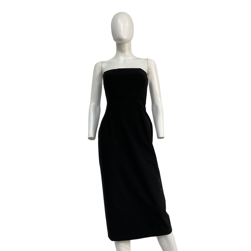 L'Academie 'Marianna' Black Nylon Hewitt Sunny Midi Dress Size S