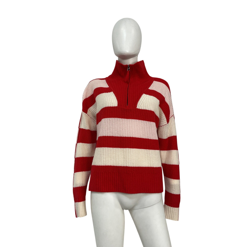 Solid & Striped 'The Adriana' Red Wool Half Zip Size XS