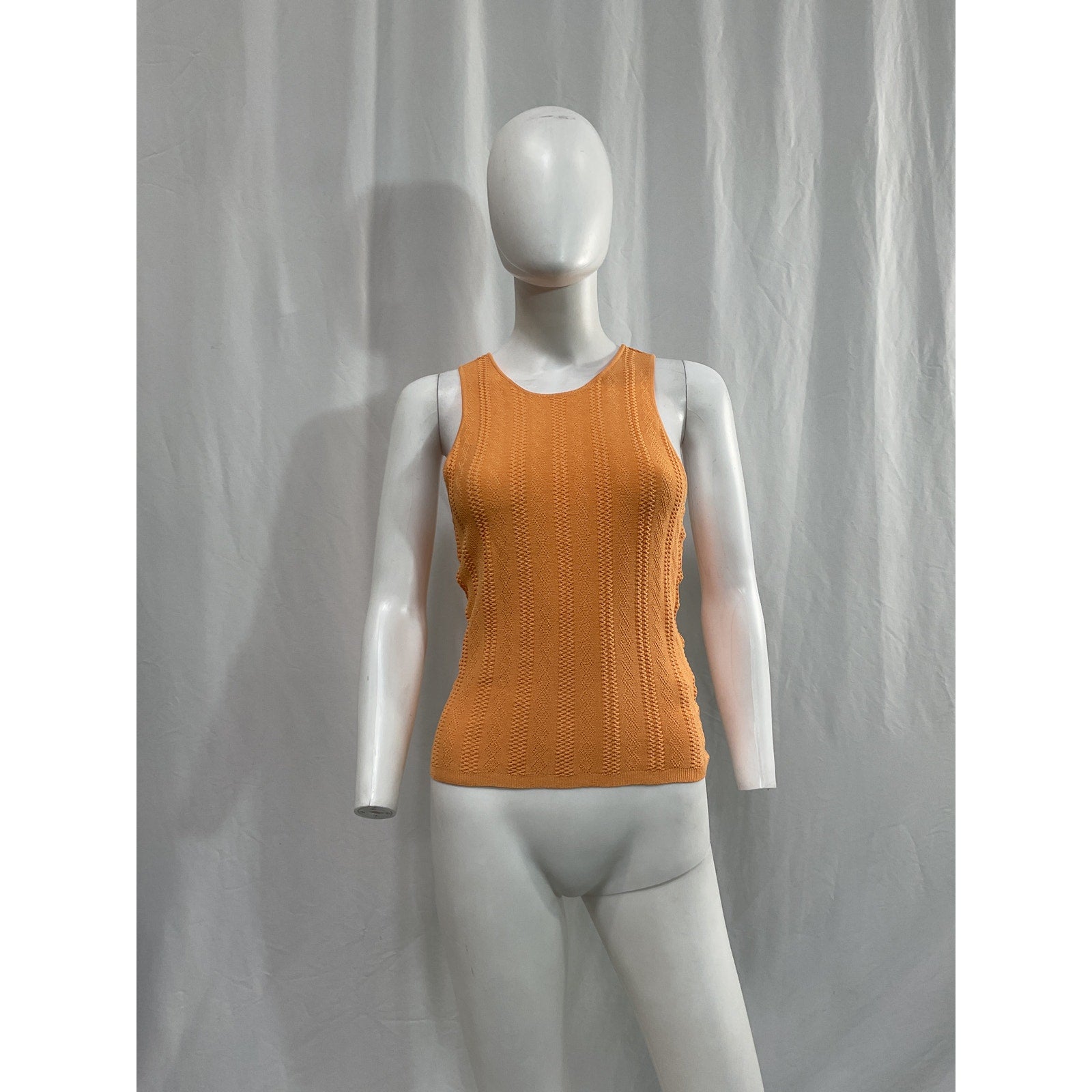 Remain Birger 'Christensen' Orange Liza Pointelle-Knit Cut Out Top Size DK 36 - NWT