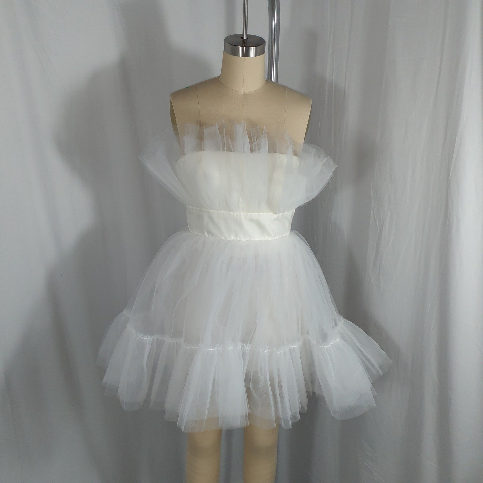 Katie May 'Ellee' White Tulle Mini Dress Size M