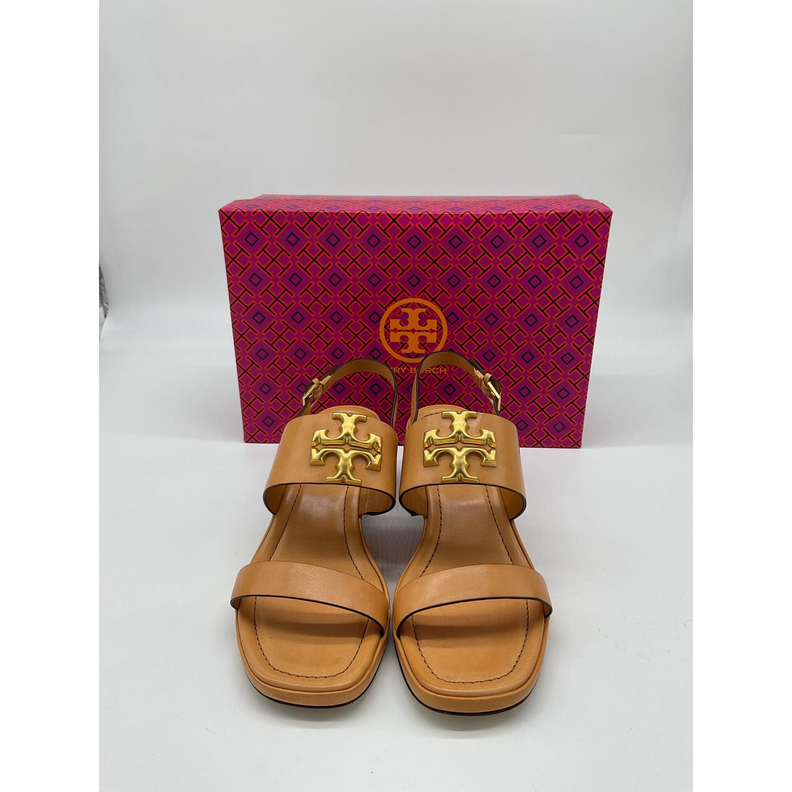 Tory Burch 'Eleanor' Brown Leather Slingback Sandal Size 9.5 M - NWT