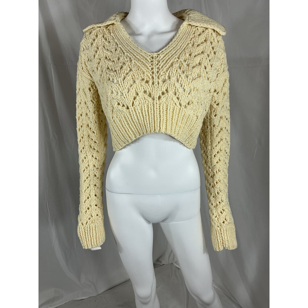 Anna October 'Venia' White Poly Sweater  Size L