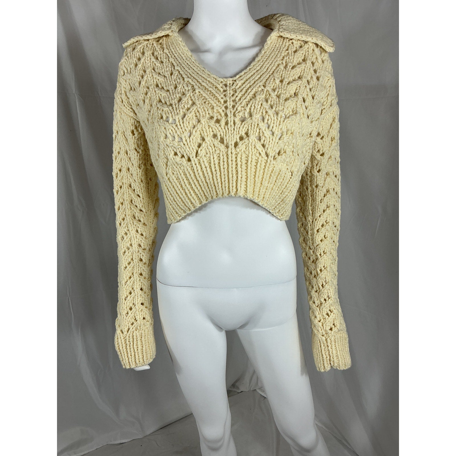 Anna October 'Venia' White Poly Sweater  Size L